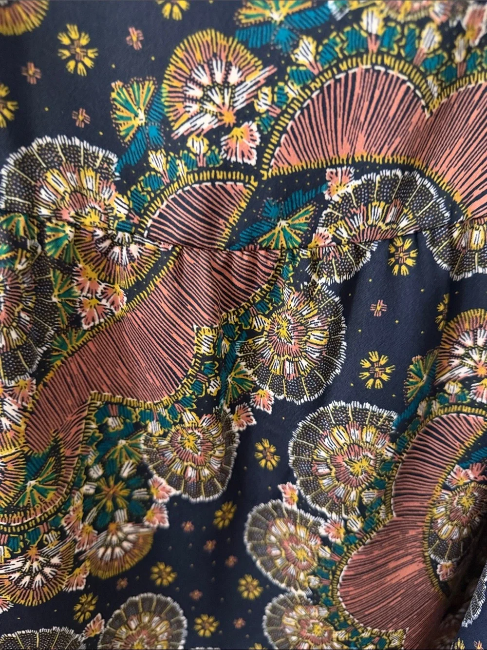 J. Crew Point Sur Tiered Scalloped Hem Midi Skirt in Paisley Satin Crepe Size 12